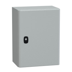 NSYS3D4320P Coffret métallique étanche IP66 - 400x300x200 - plaque fournie - Spacial S3D - Schneider Electric