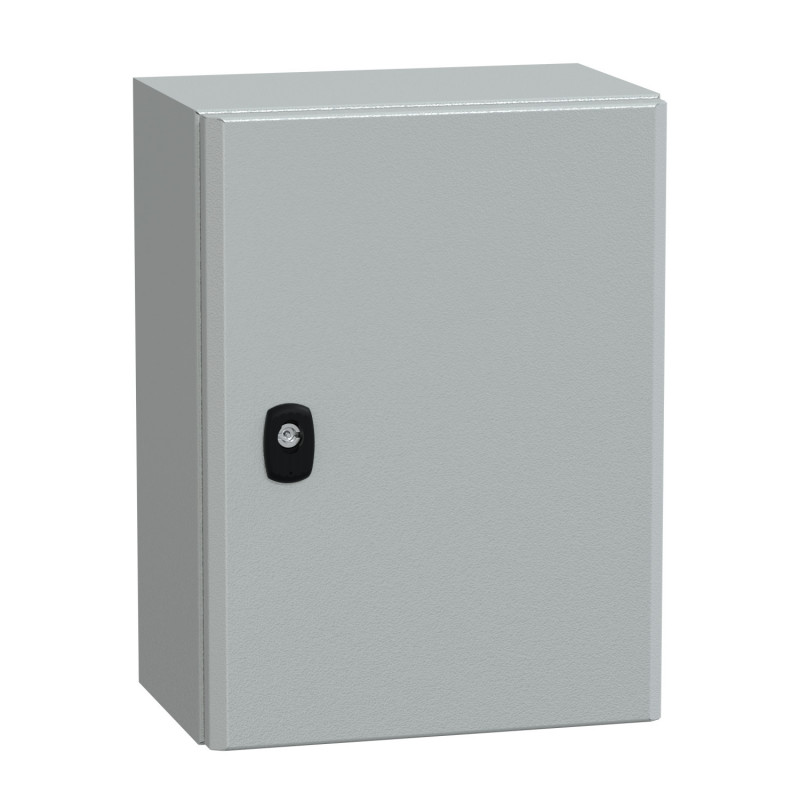 NSYS3D4320P Coffret métallique étanche IP66 - 400x300x200 - plaque fournie - Spacial S3D - Schneider Electric