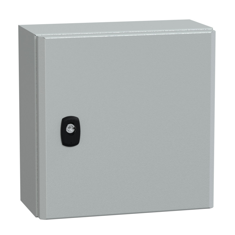 NSYS3D3315P Coffret métallique étanche IP66 - 300x300x150 - plaque fournie - Spacial S3D - Schneider Electric