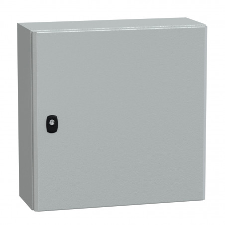 NSYS3D5520P Coffret métallique étanche IP66 - 500x500x200 - plaque fournie - Spacial S3D - Schneider Electric