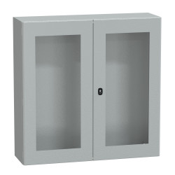 NSYS3D101030DT Coffret métallique étanche IP55 - 1000x1000x300 - Porte vitrée - 2 portes - Spacial S3D - Schneider Electric