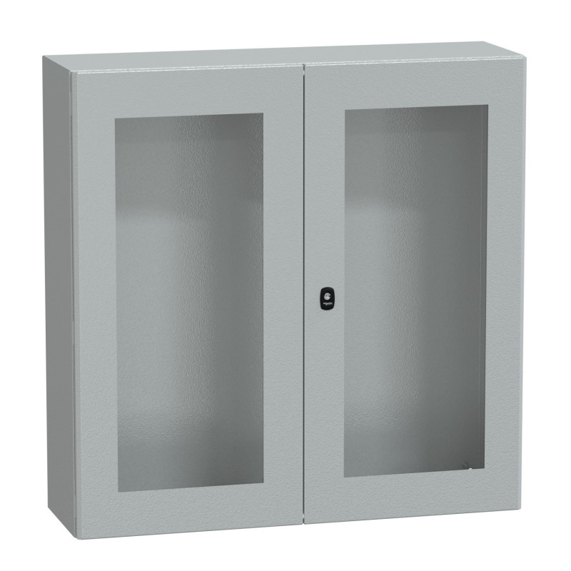NSYS3D101030DT Coffret métallique étanche IP55 - 1000x1000x300 - Porte vitrée - 2 portes - Spacial S3D - Schneider Electric