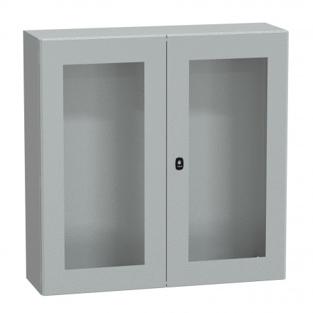 NSYS3D101030DT Coffret métallique étanche IP55 - 1000x1000x300 - Porte vitrée - 2 portes - Spacial S3D - Schneider Electric