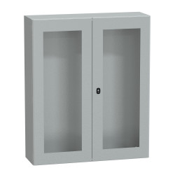 NSYS3D121030DT Coffret métallique étanche IP55 - 1000x1000x300 - Porte vitrée - 2 portes - Spacial S3D - Schneider Electric
