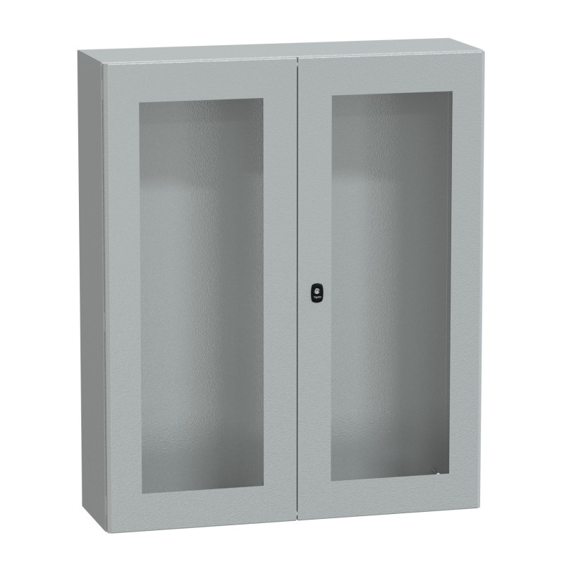 NSYS3D121030DT Coffret métallique étanche IP55 - 1000x1000x300 - Porte vitrée - 2 portes - Spacial S3D - Schneider Electric