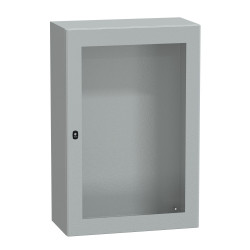 NSYS3D12840T Coffret métallique étanche IP66 - 1200x800x400 - Porte vitrée - Spacial S3D - Schneider Electric