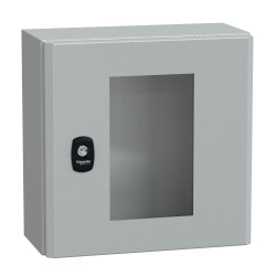 NSYS3D3315T Coffret métallique étanche IP66 - 300x300x150 - Porte vitrée - Spacial S3D - Schneider Electric