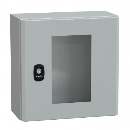 NSYS3D3315T Coffret métallique étanche IP66 - 300x300x150 - Porte vitrée - Spacial S3D - Schneider Electric