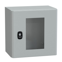NSYS3D3320T Coffret métallique étanche IP66 - 300x300x200 - Porte vitrée - Spacial S3D - Schneider Electric