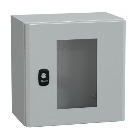 NSYS3D3320T Coffret métallique étanche IP66 - 300x300x200 - Porte vitrée - Spacial S3D - Schneider Electric
