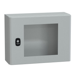 NSYS3D3415T Coffret métallique étanche IP66 - 300x400x150 - Porte vitrée - Spacial S3D - Schneider Electric