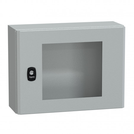 NSYS3D3415T Coffret métallique étanche IP66 - 300x400x150 - Porte vitrée - Spacial S3D - Schneider Electric