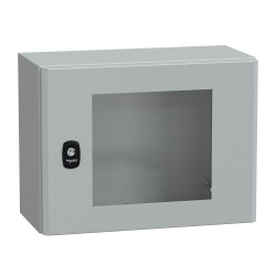 NSYS3D3420T Coffret métallique étanche IP66 - 300x400x200 - Porte vitrée - Spacial S3D - Schneider Electric