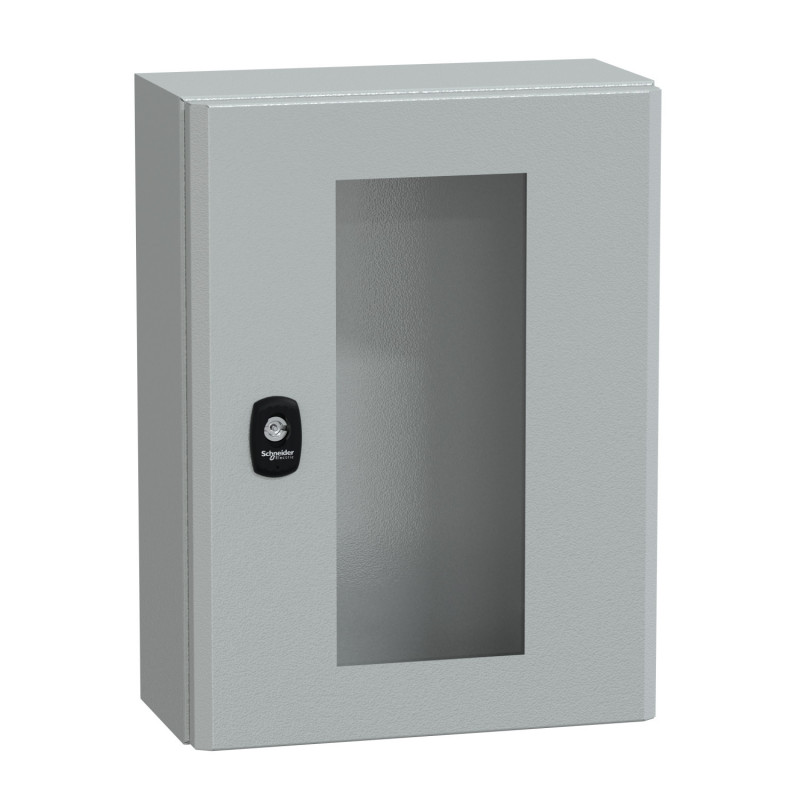 NSYS3D4315T Coffret métallique étanche IP66 - 400x300x150 - Porte vitrée - Spacial S3D - Schneider Electric