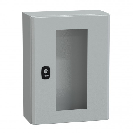 NSYS3D4315T Coffret métallique étanche IP66 - 400x300x150 - Porte vitrée - Spacial S3D - Schneider Electric