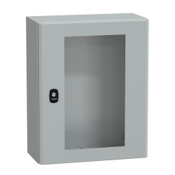 NSYS3D5420T Coffret métallique étanche IP66 - 500x400x200 - Porte vitrée - Spacial S3D - Schneider Electric