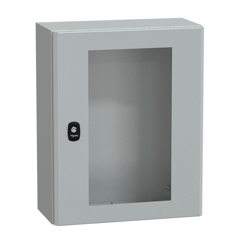 NSYS3D5420T Coffret métallique étanche IP66 - 500x400x200 - Porte vitrée - Spacial S3D - Schneider Electric