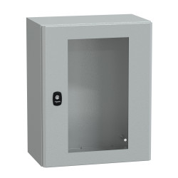 NSYS3D5425T Coffret métallique étanche IP66 - 500x400x250 - Porte vitrée - Spacial S3D - Schneider Electric
