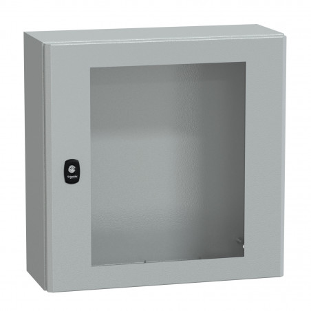 NSYS3D5520T Coffret métallique étanche IP66 - 500x500x200 - Porte vitrée - Spacial S3D - Schneider Electric