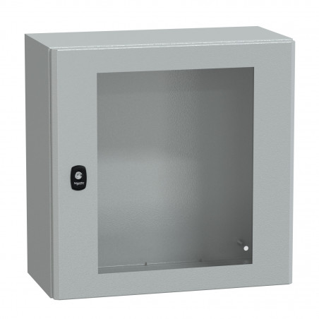NSYS3D5525T Coffret métallique étanche IP66 - 500x500x250 - Porte vitrée - Spacial S3D - Schneider Electric