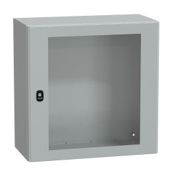 NSYS3D6630T Coffret métallique étanche IP66 - 600x600x300 - Porte vitrée - Spacial S3D - Schneider Electric