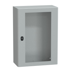 NSYS3D7525T Coffret métallique étanche IP66 - 700x500x250 - Porte vitrée - Spacial S3D - Schneider Electric