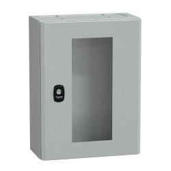NSYS3DM4315T Coffret métallique étanche IP66 - 400x300x150 - Porte vitrée - Spacial S3D - Schneider Electric