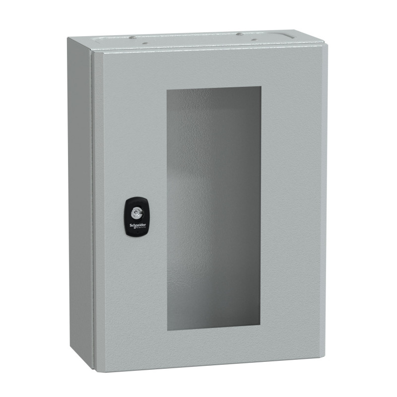 NSYS3DM4315T Coffret métallique étanche IP66 - 400x300x150 - Porte vitrée - Spacial S3D - Schneider Electric