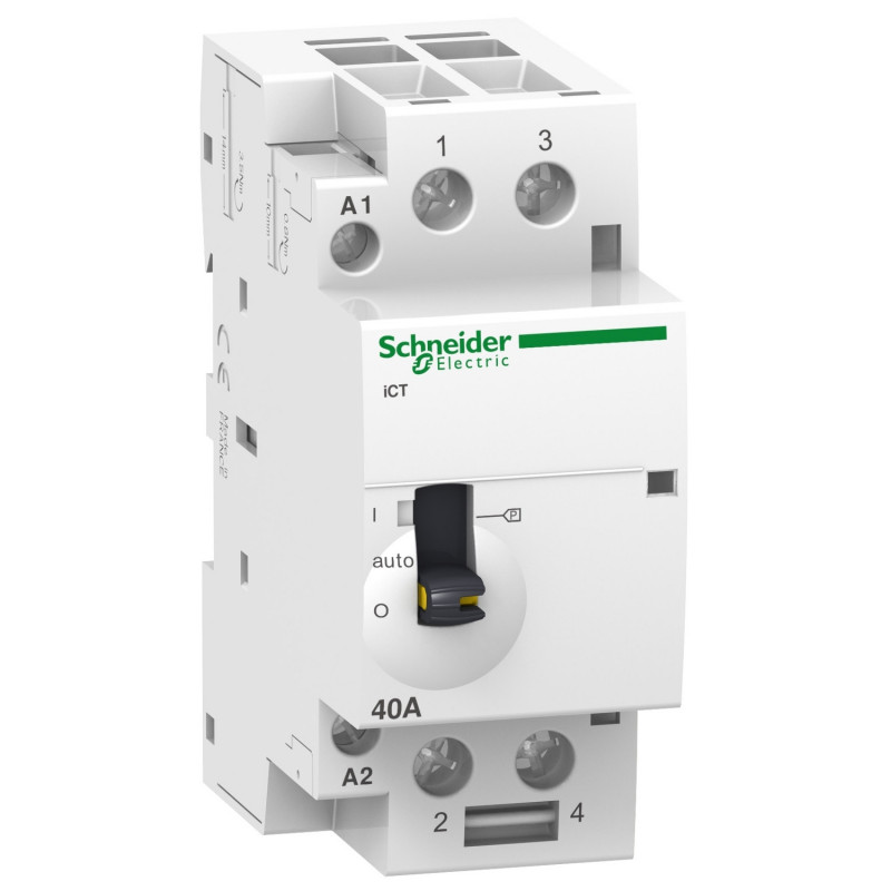 A9C21142 Schneider - Contacteur à commande manuelle 40A 2NO - bobine 24Vca - Acti9 iCT