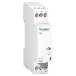 A9C15030 - Contacteur silencieux  - 1NO - 20A - Bobine 230Vca - Schneider Acti 9 iCT+