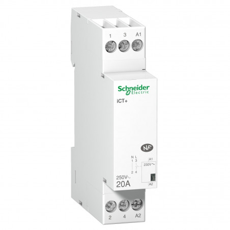 A9C15030 - Contacteur silencieux  - 1NO - 20A - Bobine 230Vca - Schneider Acti 9 iCT+