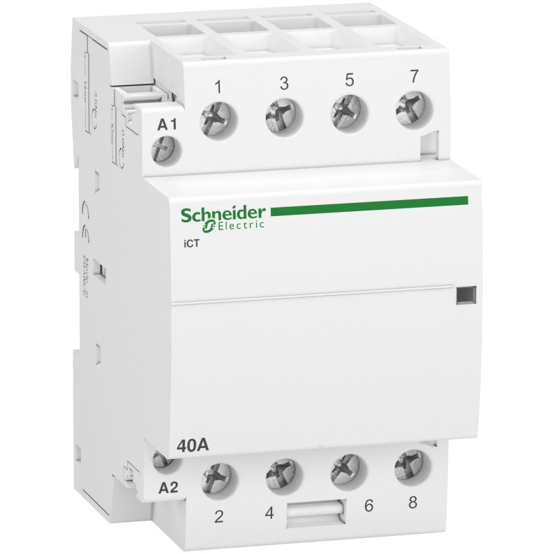 A9C20844 - Contacteur tétrapolaire - 4NO - 40A - Bobine 230Vca - Schneider Acti 9 iCT