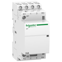 A9C22818 - Contacteur tétrapolaire - 2NO+2NF - 16A - Bobine 230Vca - Schneider Acti 9 iCT