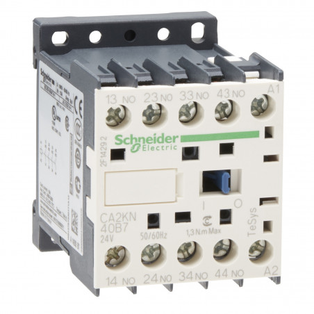 CA2KN40B7 Schneider - Contacteur tétrapolaire - 4NO - 10A - Bobine 24Vca - Vis - CA2KN