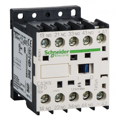CA3KN31FD Schneider - Contacteur tétrapolaire - 3NO+1NF - 10A - Bobine 110Vcc - Vis - CA3KN
