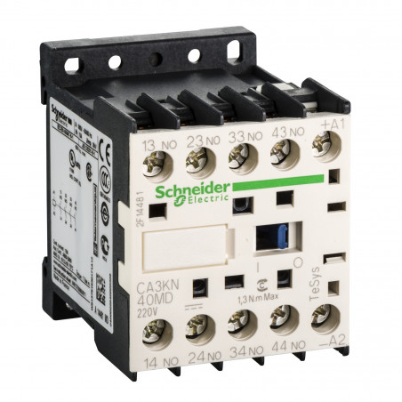 CA3KN40MD Schneider - Contacteur tétrapolaire - 4NO - 10A - Bobine 220Vcc - Vis - CA3KN