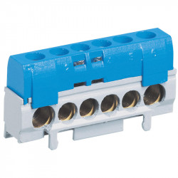004815 Legrand Bornier de répartition neutre isolé - connexions 1x35mm² + 5x25mm² - Clipsable sur rail DIN