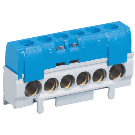 004815 Legrand Bornier de répartition neutre isolé - connexions 1x35mm² + 5x25mm² - Clipsable sur rail DIN