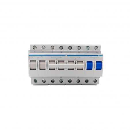 SF463 Hager - Inverseur de source manuel tétrapolaire 4P 63A - 3 positions 1/0/2- 8 modules