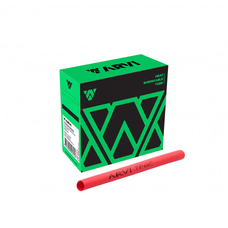 Boite de 12m de gaine thermorétractable diamètre 6/3mm,0 - Rouge - Restreint 2:1 - Paroi fine - Arvi TPAC-6.0-VM