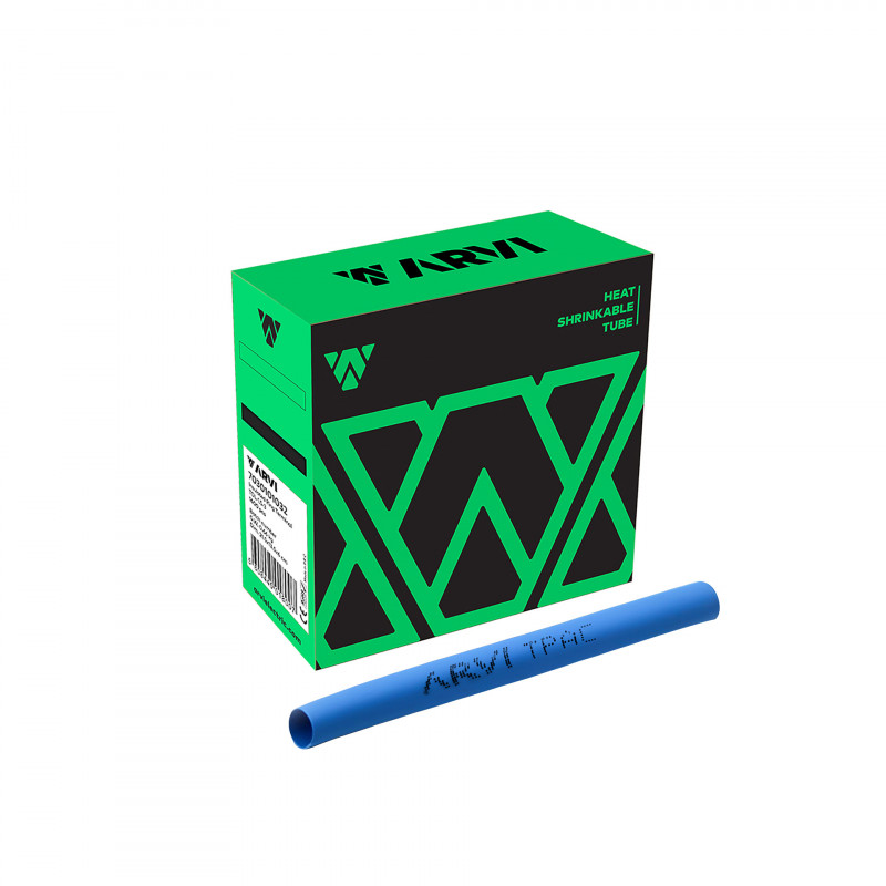 Boite de 5m de gaine thermorétractable diamètre 25/12,5mm - Bleue - Restreint 2:1 - Paroi fine  - Arvi TPAC-25.0-AZ