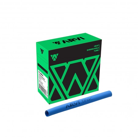 Boite de 5m de gaine thermorétractable diamètre 25/12,5mm - Bleue - Restreint 2:1 - Paroi fine  - Arvi TPAC-25.0-AZ