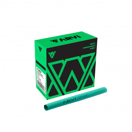 Boite de 15m de gaine thermorétractable diamètre 3/1,5mm - Verte - Restreint 2:1 - Paroi fine - Arvi TPAC-3.0-VE