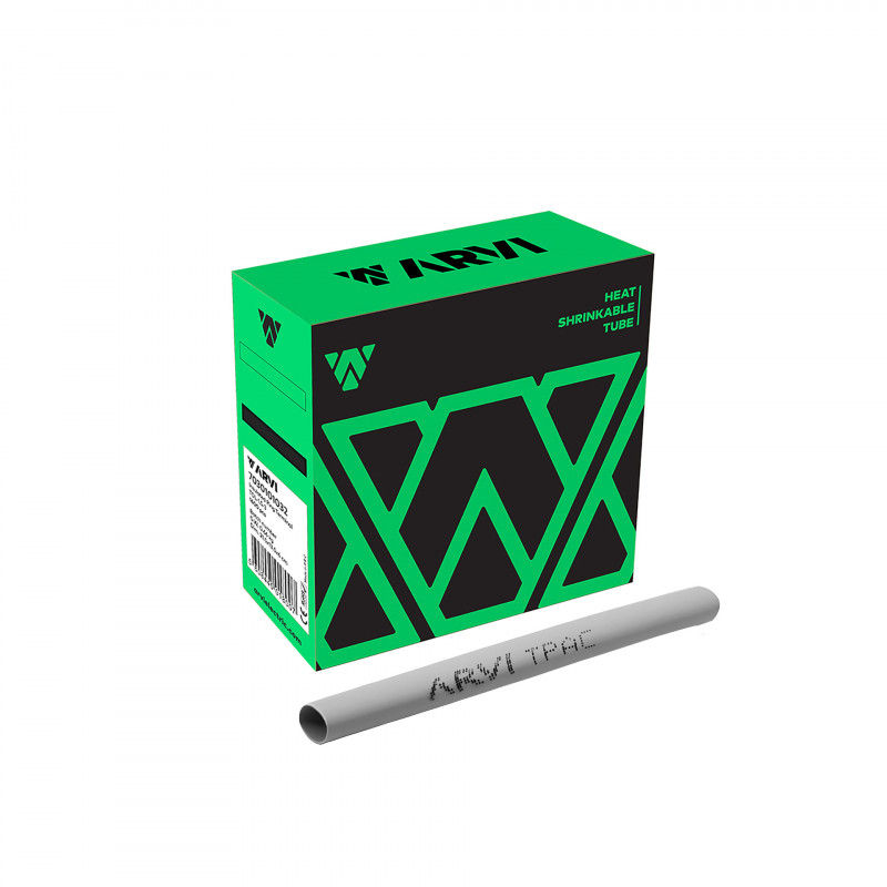 Boite de 5m de gaine thermorétractable diamètre 25/12,5mm - Grise - Restreint 2:1 - Paroi fine  - Arvi TPAC-25.0-CZ