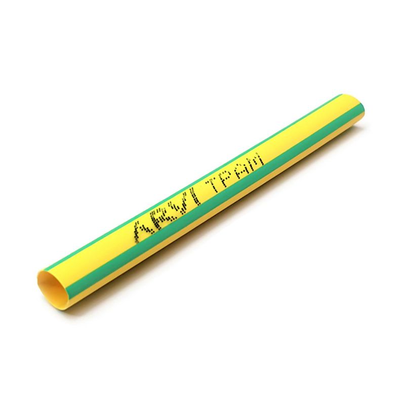 Gaine thermorétractable - 4,5/2,3mm - Vert/Jaune - Longueur 1m - Restreint 2:1 - Paroi fine  - Arvi TPAM-4.5-V/A