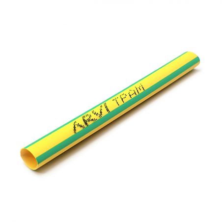 Gaine thermorétractable - 4,5/2,3mm - Vert/Jaune - Longueur 1m - Restreint 2:1 - Paroi fine  - Arvi TPAM-4.5-V/A