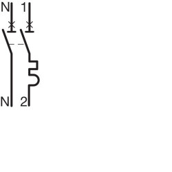 MFN702 Disjoncteur Hager 2A - 1P+N - 3kA - Courbe C - Bornes à vis - 1 module - MFN