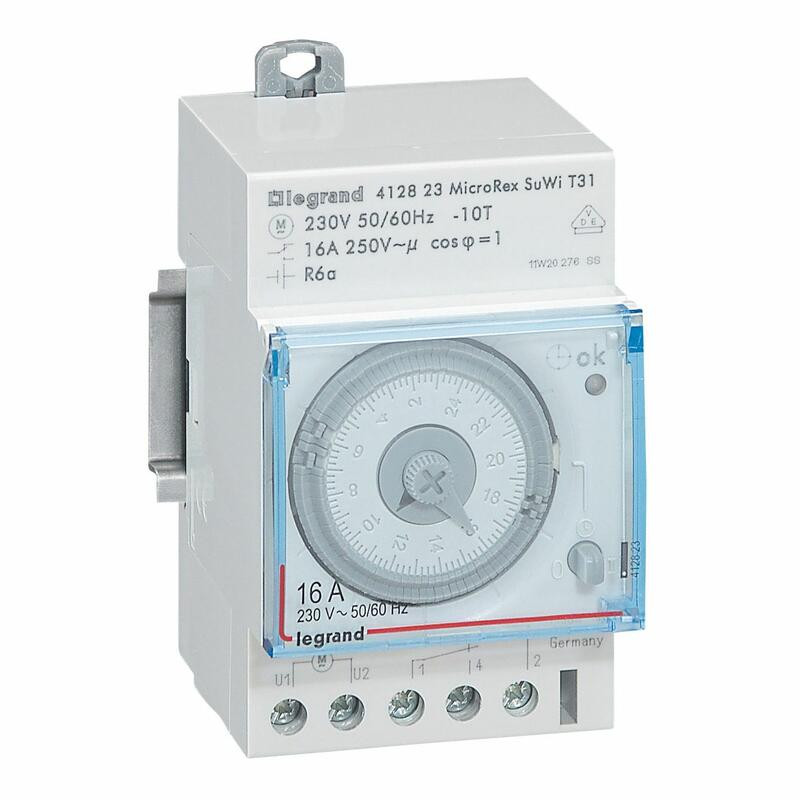 412823 Legrand - Inter horaire programmable automatique - Analogique - Journalier 24h - Réserve de marche 6ans
