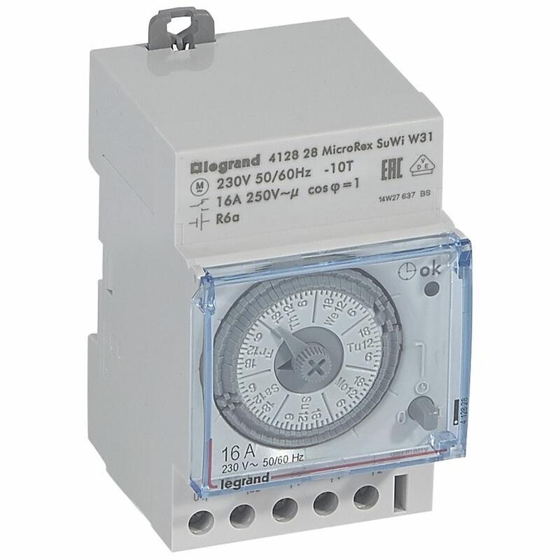 412828 Legrand - Inter horaire programmable automatique - Analogique - Hebdomadaire - Réserve de marche 6ans