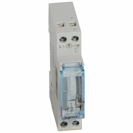 412780 Horloge programmable journalière Legrand - Cadran vertical - Analogique - Sans réserve de marche - 16A